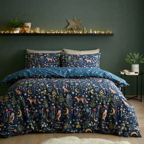 Temno modra posteljnina za zakonsko posteljo 200x200 cm Enchanted Twilight – Catherine Lansfield