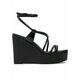 Calvin Klein Sandali Wedge Sandal 70 Lth HW0HW01952 Črna
