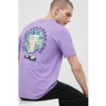 Bombažna kratka majica Champion vijolična barva - vijolična. Kratka majica iz kolekcije Champion. Model izdelan iz pletenine s potiskom. Izjemno udoben material, izdelan iz naravnih vlaken.