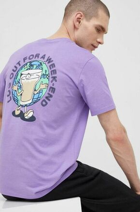 Bombažna kratka majica Champion vijolična barva - vijolična. Kratka majica iz kolekcije Champion. Model izdelan iz pletenine s potiskom. Izjemno udoben material