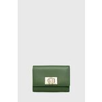 Usnjena denarnica Furla ženska, zelena barva, WP00225 ARE000 2813S - zelena. Srednje velika denarnica iz kolekcije Furla. Model izdelan iz naravnega usnja.