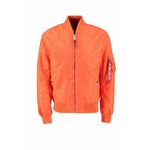 Bomber jakna Alpha Industries MA-1 TT moška, oranžna barva - oranžna. Bomber jakna iz kolekcije Alpha Industries. Nepodložen model, izdelan iz gladkega materiala. Rokavi in spodnji rob so zaključeni z zaščito pred vremenskimi vplivi.