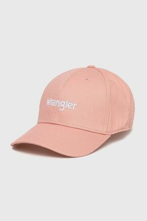 Bombažna bejzbolska kapa Wrangler roza barva - roza. Kapa s šiltom vrste baseball iz kolekcije Wrangler. Model izdelan iz enobarvne tkanine. Lahek in udoben model