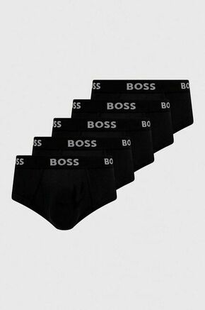 Bombažne spodnjice BOSS 5-pack črna barva - črna. Spodnje hlače iz kolekcije BOSS. Model izdelan iz elastične pletenine. V kompletu je pet parov.