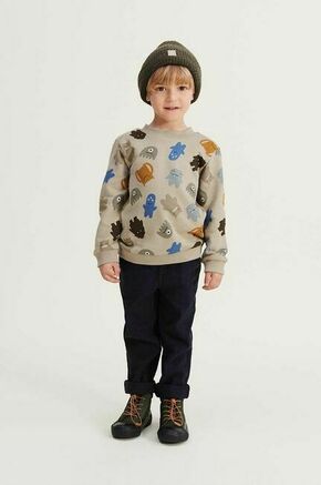 Otroški bombažen pulover Liewood bež barva - siva. Otroški pulover iz kolekcije Liewood. Model izdelan iz vzorčaste pletenine.