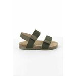 Otroški sandali Primigi zelena barva - zelena. Otroški sandali iz kolekcije Primigi. Model izdelan iz kombinacije imitacije semiša in tekstilnega materiala.