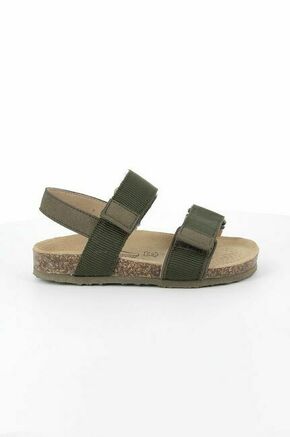 Otroški sandali Primigi zelena barva - zelena. Otroški sandali iz kolekcije Primigi. Model izdelan iz kombinacije imitacije semiša in tekstilnega materiala.