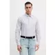 Bombažna srajca Barbour Striped Oxtown Tailored Shirt moška, siva barva, MSH5303 - siva. Srajca iz kolekcije Barbour, izdelana iz vzorčaste tkanine. Model iz izjemno udobne bombažne tkanine.