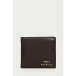 Usnjena denarnica Polo Ralph Lauren moški, rjava barva - rjava. Mala denarnica iz kolekcije Polo Ralph Lauren. Model izdelan iz naravnega usnja.