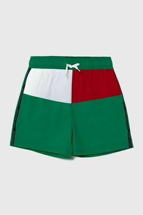 Otroške kopalne kratke hlače Tommy Hilfiger zelena barva - zelena. Otroški kopalne kratke hlače iz kolekcije Tommy Hilfiger. Model izdelan iz lahkega blaga. Izjemno zračen