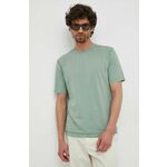 Bombažna kratka majica Sisley zelena barva - zelena. Kratka majica iz kolekcije Sisley, izdelana iz enobarvne pletenine. Model iz izjemno udobne bombažne tkanine.
