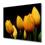 tulup.si Steklena podloga za rezanje Rumena tulipani 2x30x52 cm