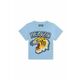 Otroška bombažna kratka majica Kenzo Kids - modra. Otroške kratka majica iz kolekcije Kenzo Kids. Model izdelan iz tanke, rahlo elastične pletenine.