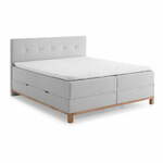Svetlo siva boxspring postelja s prostorom za shranjevanje 180x200 cm Catania - Meise Möbel