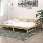 shumee Izvlečna dnevna postelja 2x(90x200) cm trdna borovina