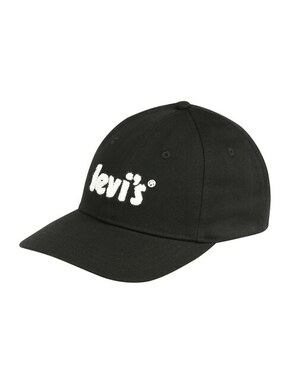 Levi's bombažna kapa - črna. Baseball kapa iz kolekcije Levi's. Model izdelan iz prijavno gradivo.