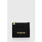 Denarnica Love Moschino ženski, črna barva - črna. Mala denarnica iz kolekcije Love Moschino. Model izdelan iz ekološkega usnja.