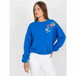 RUE PARIS Ženski temno modri bombažni pulover s kapuco RUE PARIS RV-BL-8058.94_388505 S-M