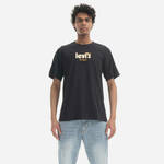 Bombažna kratka majica Levi's Črna barva - črna. Ohlapna kratka majica iz kolekcije Levi's. Model izdelan iz tanke, elastične pletenine.