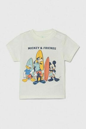 Otroška bombažna majica zippy x Disney bež barva - bež. Kratka majica za dojenčka iz kolekcije zippy. Model izdelan iz pletenine. Izjemno udoben material.