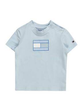 Kratka majica za dojenčka Tommy Hilfiger - modra. Kratka majica iz kolekcije Tommy Hilfiger. Model izdelan iz tanke