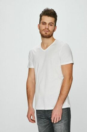 Emporio Armani t-shirt (2-pack) - bela. T-shirt iz kolekcije Emporio Armani. Model izdelan iz enobarvne pletenine.