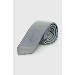 Svilena kravata HUGO siva barva, 50520644 - siva. Kravata iz kolekcije HUGO. Model izdelan iz vzorčaste tkanine.