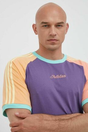 Bombažna kratka majica adidas Originals vijolična barva - vijolična. Ohlapna kratka majica iz kolekcije adidas Originals