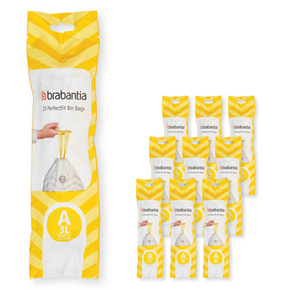 Brabantia PerfectFit vrečke za smeti - multi-pakiranja - 3L (A) - 10 x 20 kom.