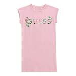 Otroška obleka Guess roza barva - roza. Otroški obleka iz kolekcije Guess. Model izdelan iz tanke, elastične pletenine. Model iz mehke in na otip prijetne tkanine.