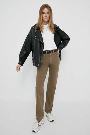 Kavbojke Calvin Klein Jeans ženski - bež. Kavbojke iz kolekcije Calvin Klein Jeans v kroju straight