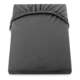 Temno siva bombažna elastična rjuha DecoKing Amber Collection, 100/120 x 200 cm