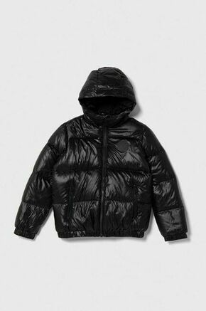 Otroška puhovka Guess črna barva - črna. Otroški jakna iz kolekcije Guess. Podložen model