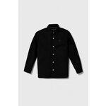 Bombažna srajca Tommy Hilfiger črna barva - črna. Otroški srajca iz kolekcije Tommy Hilfiger, izdelana iz enobarvne tkanine. Model iz zračne bombažne tkanine.