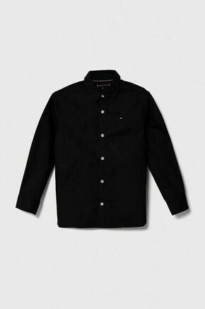 Bombažna srajca Tommy Hilfiger črna barva - črna. Otroški srajca iz kolekcije Tommy Hilfiger