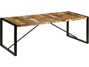 VIDAXL Jedilna miza 220x100x75 cm trden predelan les