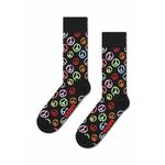 Nogavice Happy Socks Peace črna barva - črna. Nogavice iz kolekcije Happy Socks. Model izdelan iz elastičnega, vzorčastega materiala.