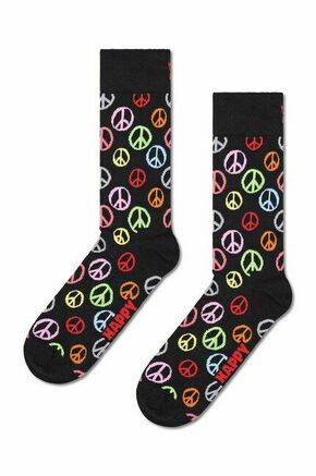 Nogavice Happy Socks Peace črna barva - črna. Nogavice iz kolekcije Happy Socks. Model izdelan iz elastičnega