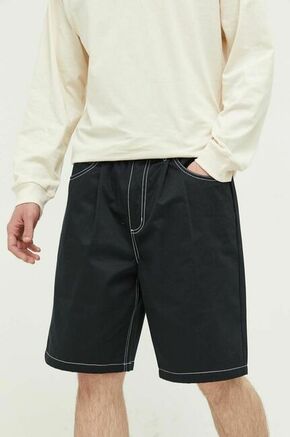 Bombažne kratke hlače Converse črna barva - črna. Kratke hlače iz kolekcije Converse. Model izdelan iz gladke tkanine. Model iz izjemno udobne in zračne tkanine je idealen za toplejše letne čase.
