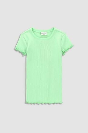 Otroška kratka majica Coccodrillo zelena barva - zelena. Otroški kratka majica iz kolekcije Coccodrillo. Model izdelan iz rebraste pletenine.