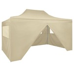Zložljivi šotor pop-up s 4 stranicami 3x4,5 m kremno bele barve