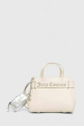Torbica Juicy Couture bež barva - bež. Srednje velika torbica iz kolekcije Juicy Couture. Model na zapenjanje