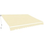 vidaXL Ročno zložljiva tenda 400 cm kremne barve