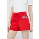 Kratke hlače GAP ženski, rdeča barva, - rdeča. Kratke hlače iz kolekcije GAP. Model izdelan iz tanke, rahlo elastične pletenine.