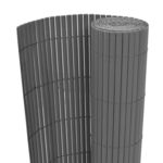 vidaXL Dvostranska vrtna ograja PVC 90x500 cm siva