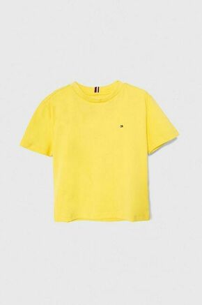 Otroška bombažna kratka majica Tommy Hilfiger rumena barva - rumena. Otroške lahkotna kratka majica iz kolekcije Tommy Hilfiger
