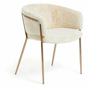 Jedilni stoli v kompletu 2 ks v bakreni barvi/kremno beli Runnie – Kave Home