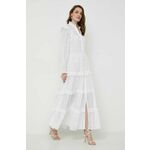Obleka Ivy Oak bela barva, IO117619 - bela. Obleka iz kolekcije Ivy Oak. Model izdelan iz enobarvne tkanine. Model iz izjemno udobne tkanine z visoko vsebnostjo bombaža.