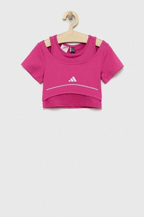 Otroška kratka majica adidas G HIIT vijolična barva - vijolična. Otroška lahkotna kratka majica iz kolekcije adidas. Model izdelan iz tanke