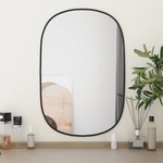 vidaXL Stensko ogledalo črno 60x40 cm